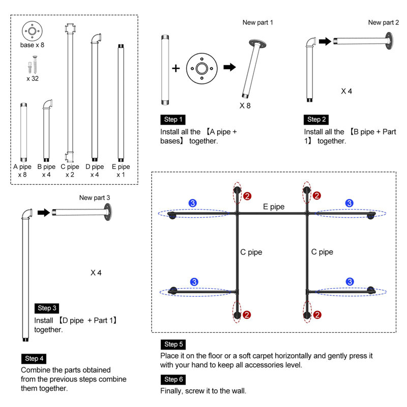 Adjustable Wall Mounted Clothes Rack
