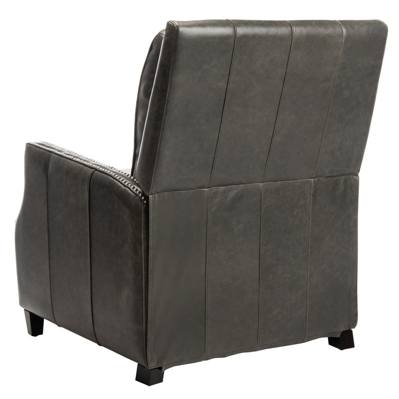 Couture Leather Recliner, Trends Aged Black Genuine Leather