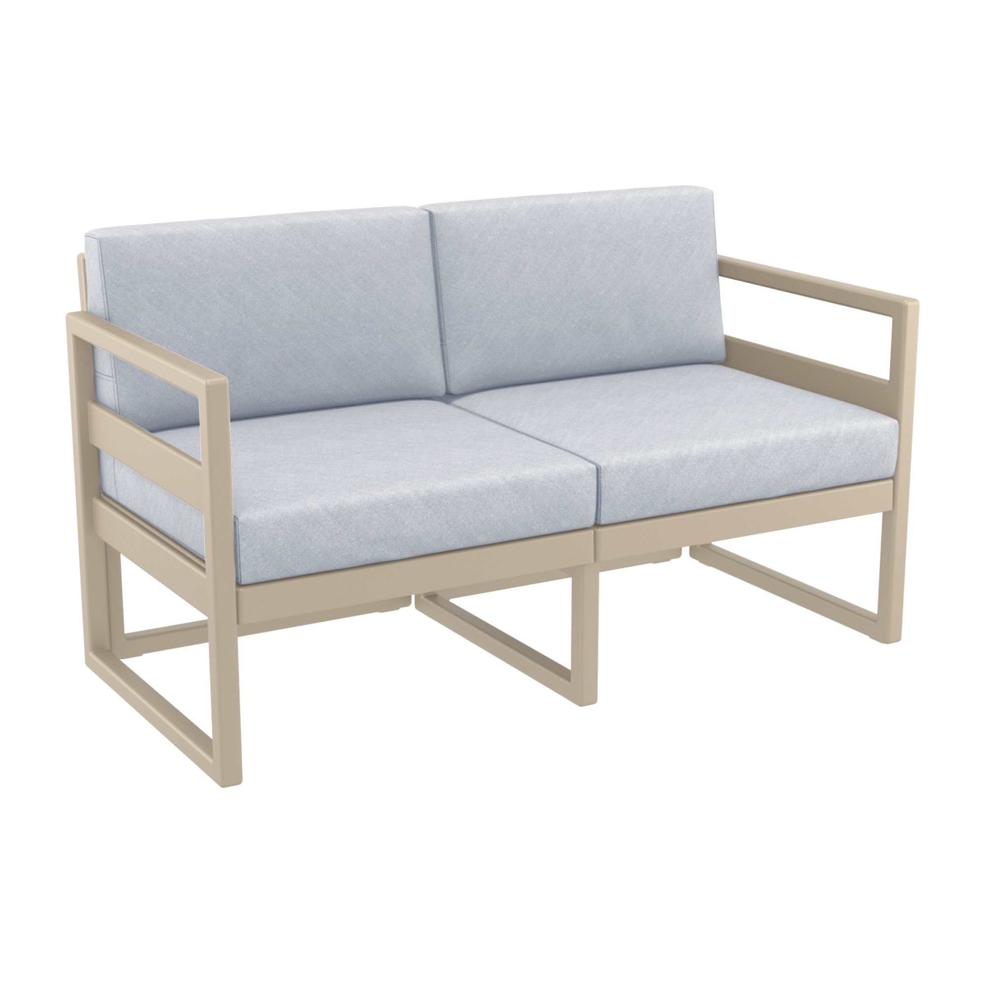 Lane 58'' Wide Straight Loveseat with Cushions, Taupe, Canvas Granite Sunbrella® Canvas