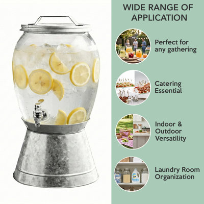 Isidore 256oz. Glass Beverage Dispenser