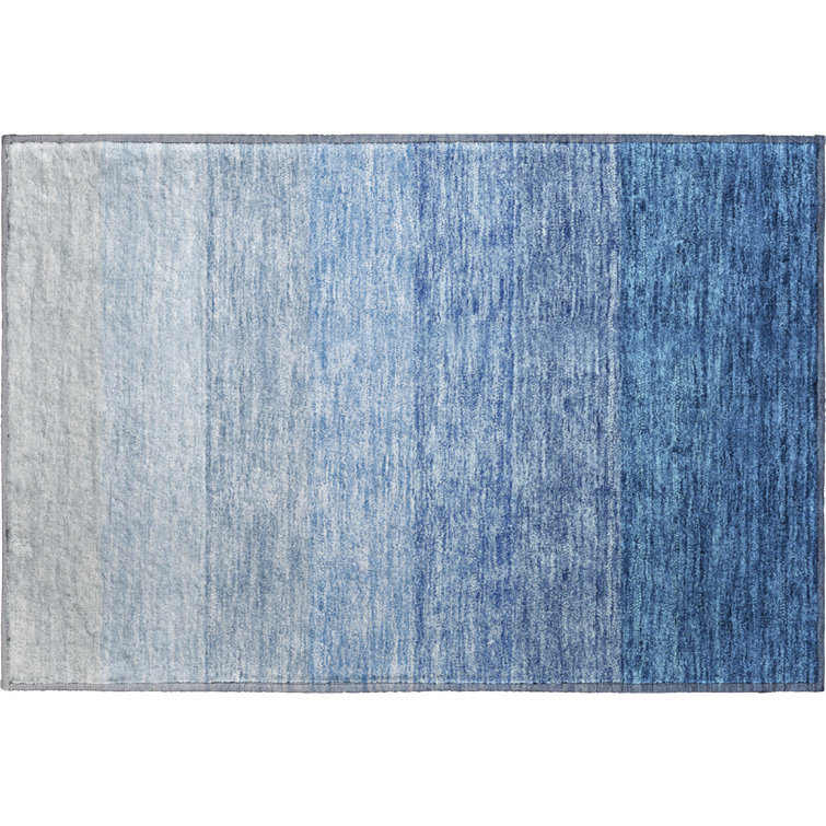 Premium Machine Washable Prisco Blue Rug