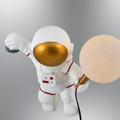Lampe murale moderne, corps en polyester blanc, 9,8 x 12,6 x 5,1 pouces | Comprend 1 ampoule G9 5W, lumière chaude 3000K, 500 lumens | Conception élégante et originale pour les chambres de bébé et d'enfants, thème de l'espace, décor glamour