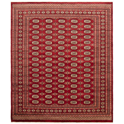 Tapis rouge foncé Finest Peshawar Bokhara 8 pi 0 po x 9 pi 6 po