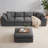 140" Boneless L-Shaped Modular Sectional Sofa with Ottoman, 4 Seat Corduroy Cloud Couch for Living Room, No Assembly Required-1782611052-1782611043