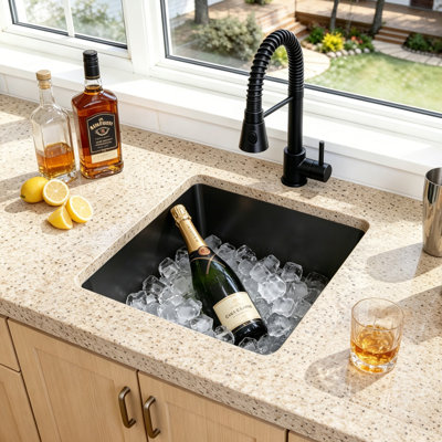 18"L × 18"W Undermount Stainless Steel Bar Sink Single Bowl Kitchen Sink