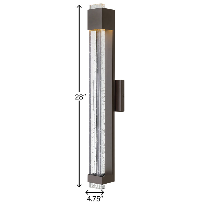 Glacier LED Outdoor Flush Mount, Bronze, 28" H x 4.8" W x 4" D