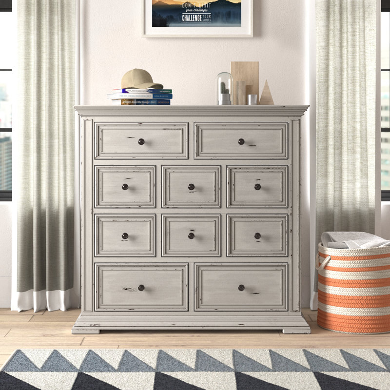 Temple Cloud Temple Cloud 10 Drawer Dresser w/ Lined Interior, White