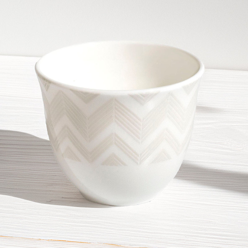 Missoni Arabic Cup Zig Zag White Luxury Box Set 6 Pcs. Diam. 3.3", H 2.3"