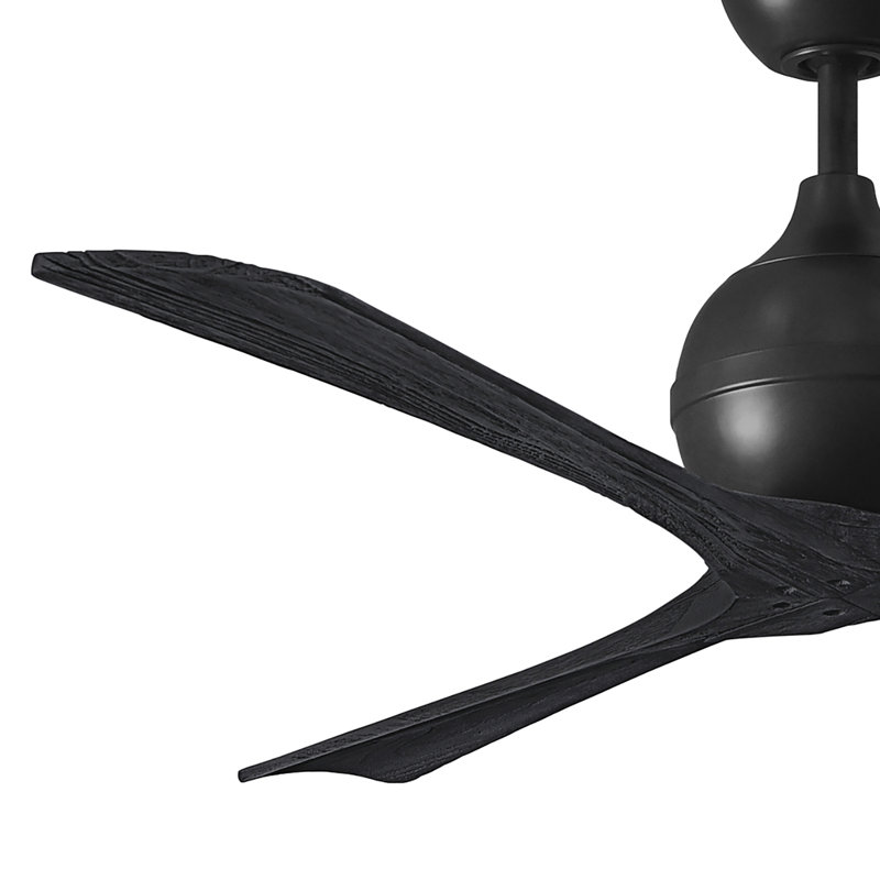 60" Irene Paddle 3 Blade Ceiling Fan, 60", Matte Black, Matte Black