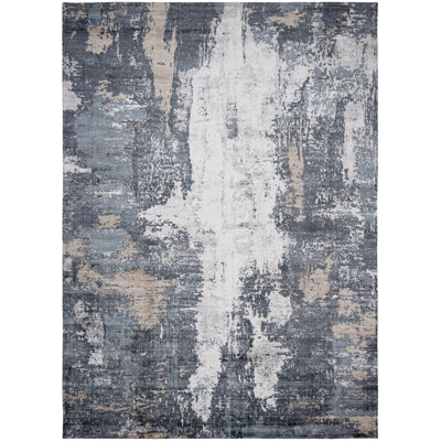 Abstract Area Rug in Blue