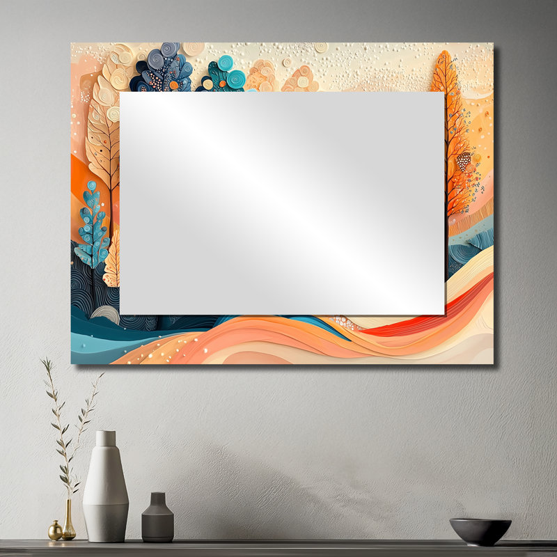 «4 Seasons Forest Trees Dream Fragments I», art mural miroir décoratif de paysages - imprimé sur métal, 30 po x 40 po
