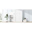 Grand lit, tablettes à persiennes blanches, conception durable en pin et peu encombrant-1409481162