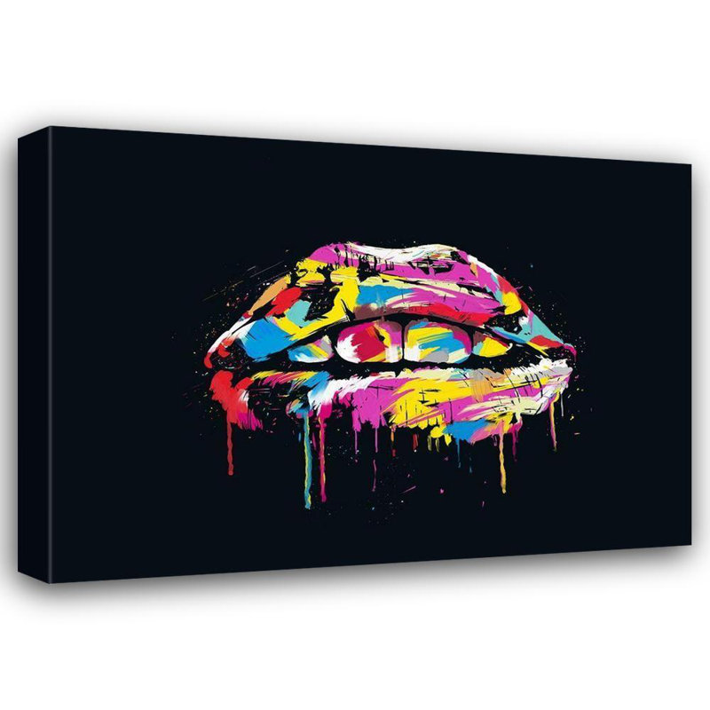 «Red Barrel Studio® Solti, Balazs», art sur toile tendue sous le titre «Colorful Lips», H 35 po x l 48 po