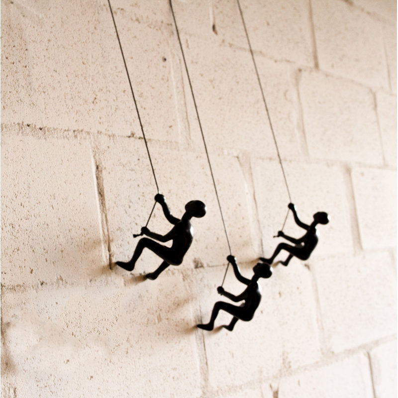 Billiejoe Climbing Man Wall Art, Glossy Black