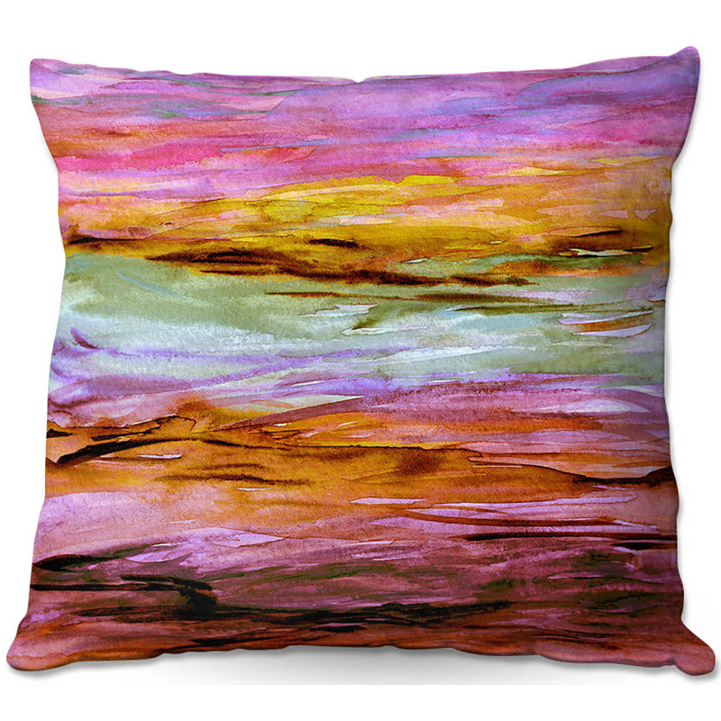 Housse et insert de coussin carré Couch Unanchored II, 16 po x 1 po, Jaune / rose / vert