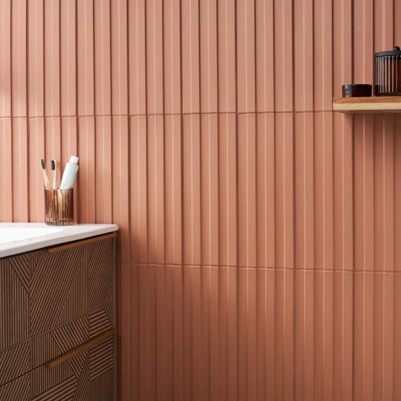 Cannele 5.82 In. X 15.66 In. 3D Matte Porcelain Wall Tile (6.45 Sq. Ft. / Case), Terracotta
