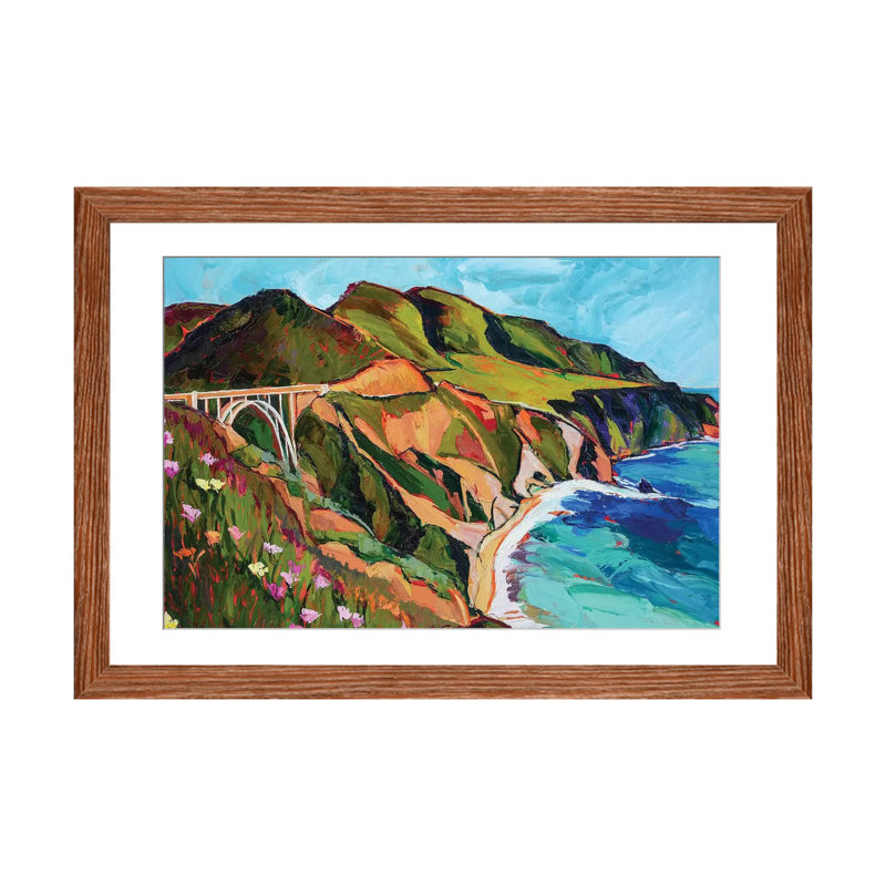 «California Coastline» par Maxine Shore - reproduction d'art, Pas de tapis, H 24 po x l 32 po x P 1 po