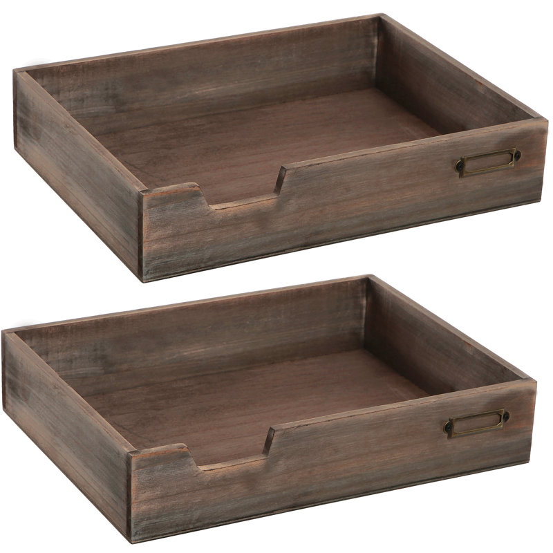 Alejoa Wood Desktop Stackable File Organizer