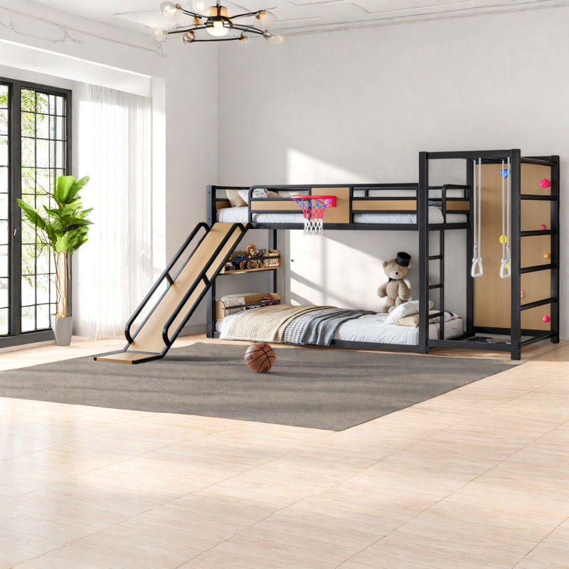 Lits simples TG multifonctionnels, MDF en métal pour maison compacte