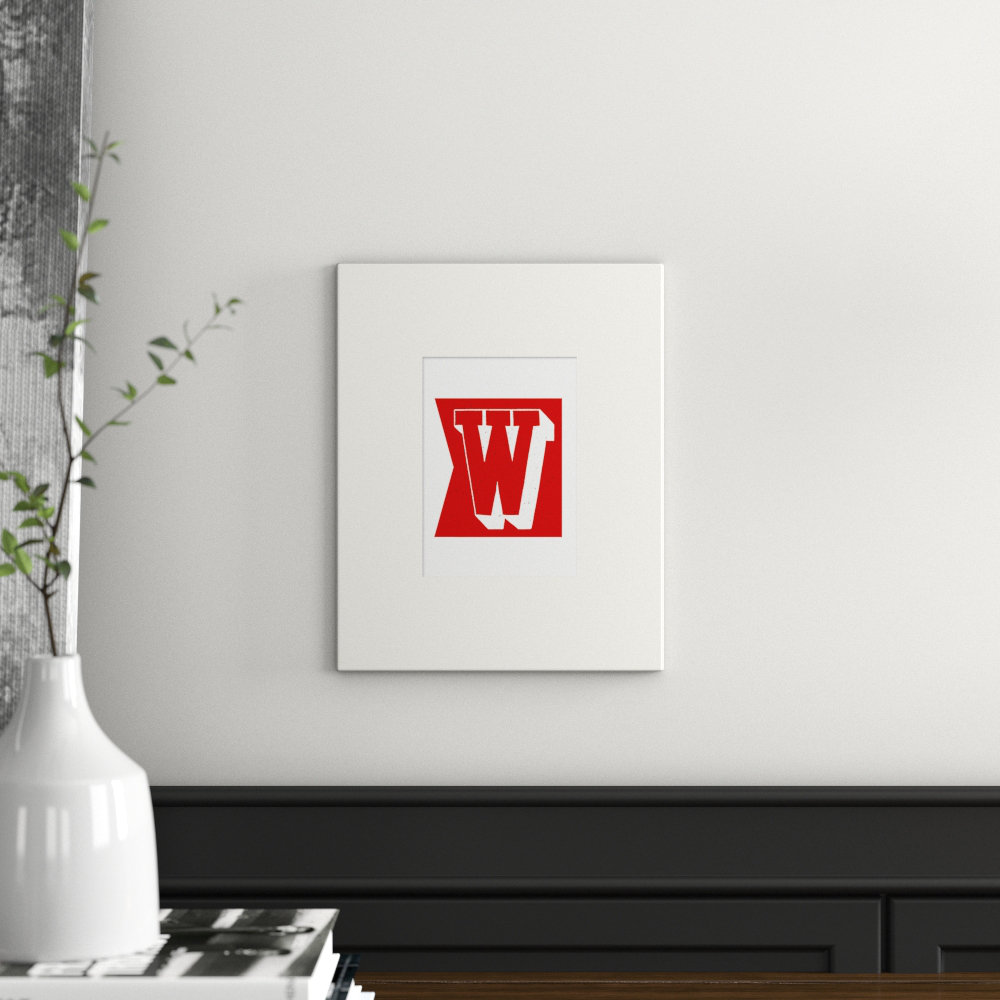 Vintage Letter- W Graphic Art Print
