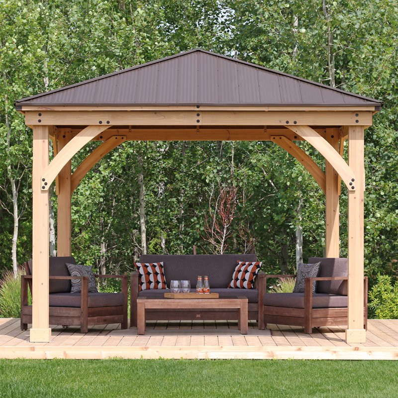 Pavillon de jardin en bois massif de l 12 pi x P 12  pi Meridian