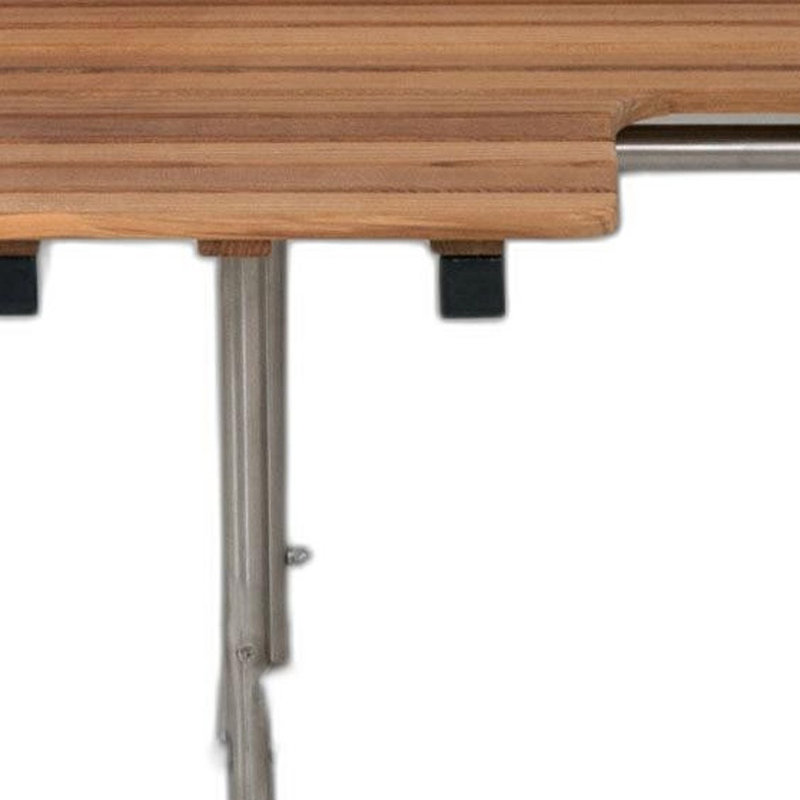 18" X 36" Brown Teak Wall Mount Rectangular Shower Bench