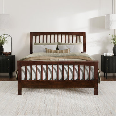 Lit plateforme en bois massif avec pied de lit assorti Orleans