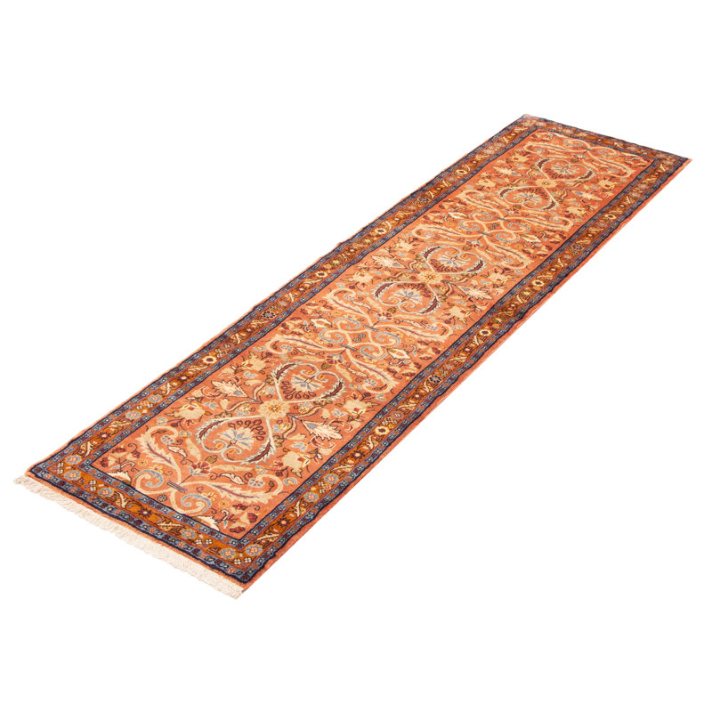 Tapis cuivre anatolien noué à la main de conception unique 2 pi 7 po x 9 pi 4 po