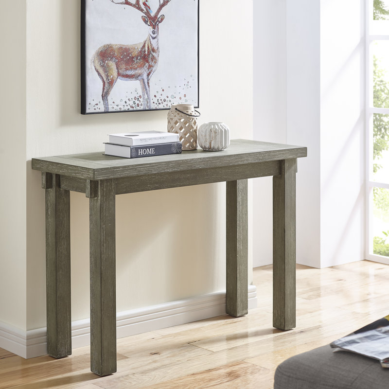 Lamartine 112cm Solid Wood Console Table, Dark Grey