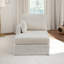 32" W Slipcovered Upholstered Chenille Chaise Lounge With Armrest &  Pillows-Left-1371274314