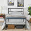 Minimalist Metal Bed Frame with Slatted Headboard-1926513659-1976563633