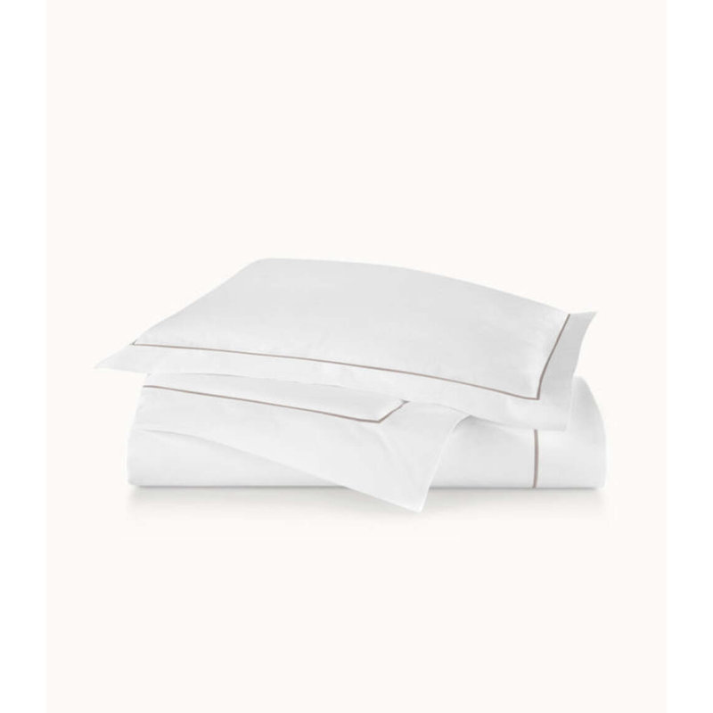 Boutique 100% Cotton Percale Duvet Cover, Twin Duvet, White/Sky