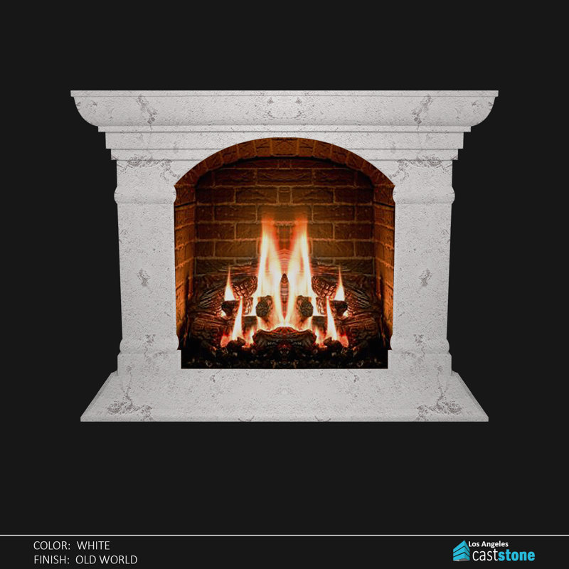 Perkin Arch Fireplace Surround, White Old World