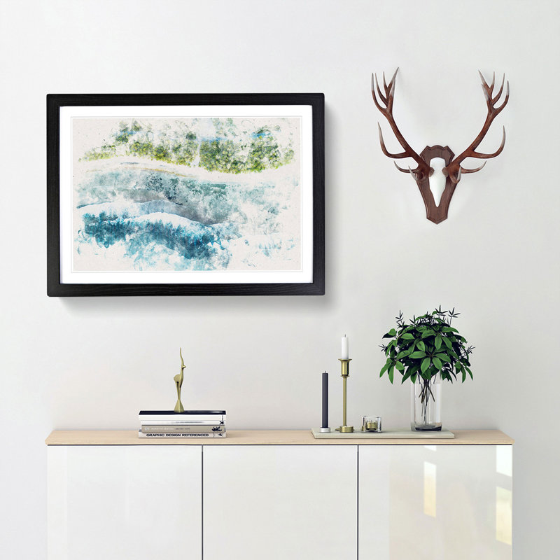 Over the Maldives - Framed Print, Black Framed, 24cm H x 33cm W x 2cm D