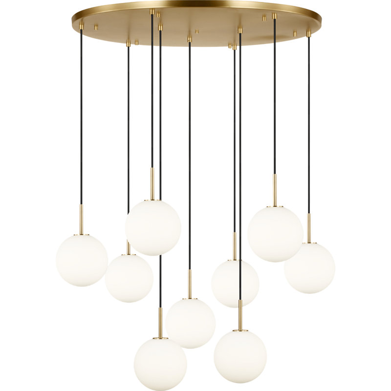 Thadine Richard June Modern Sorelle Chandelier, Estate Brass