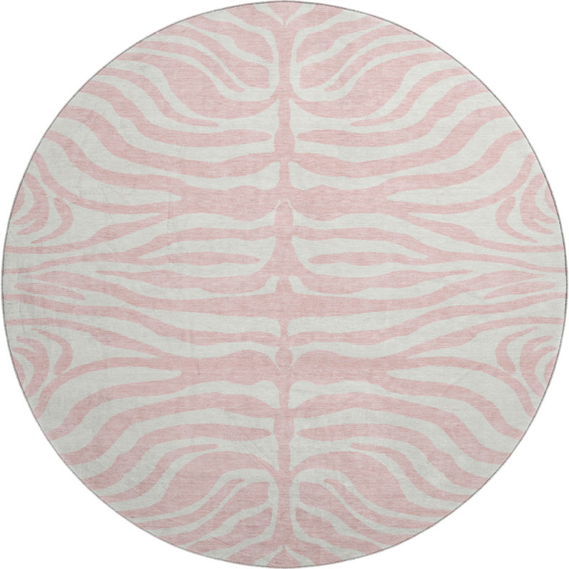 Premium Machine Washable Kian AMF1042 Animal Print Rug, Round 8'