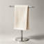Porte-serviettes sur pied avec poignées en cristal, accessoire de salle de bain antirouille, nickel brossé