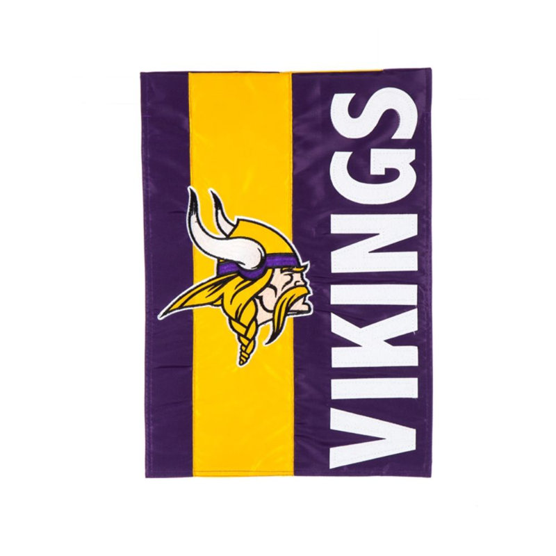 Drapeau maison en polyester 2 côtés nfl, H 18 po x l 12,5 po, Vikings du Minnesota