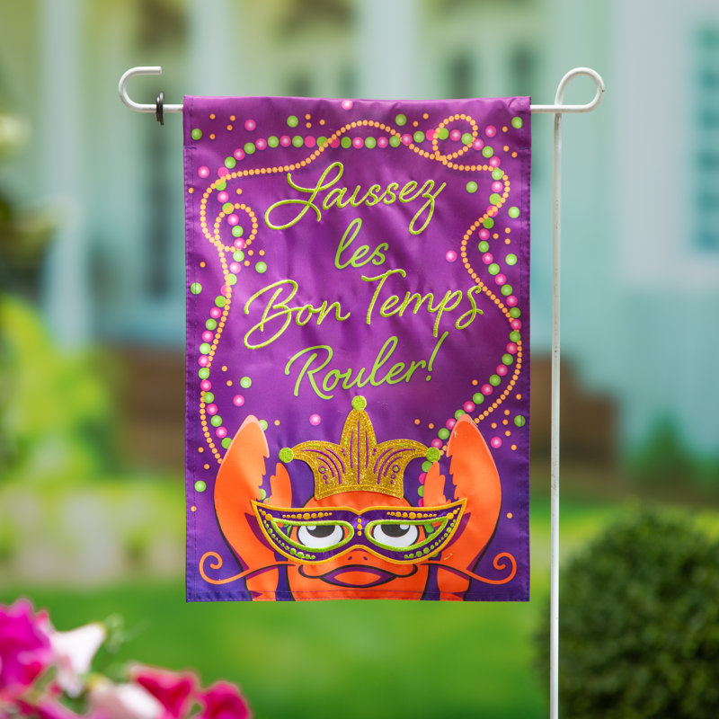 Let the Good Times Roll Applique drapeau de jardin