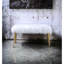 Banc de 300 lb avec fausse fourrure blanche et or 37,22 po Largeur du coussin