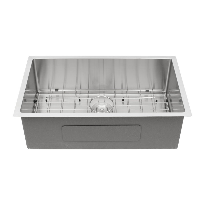 Évier de cuisine encastré à simple cuve en acier inoxydable 33 x 19 x 10 po