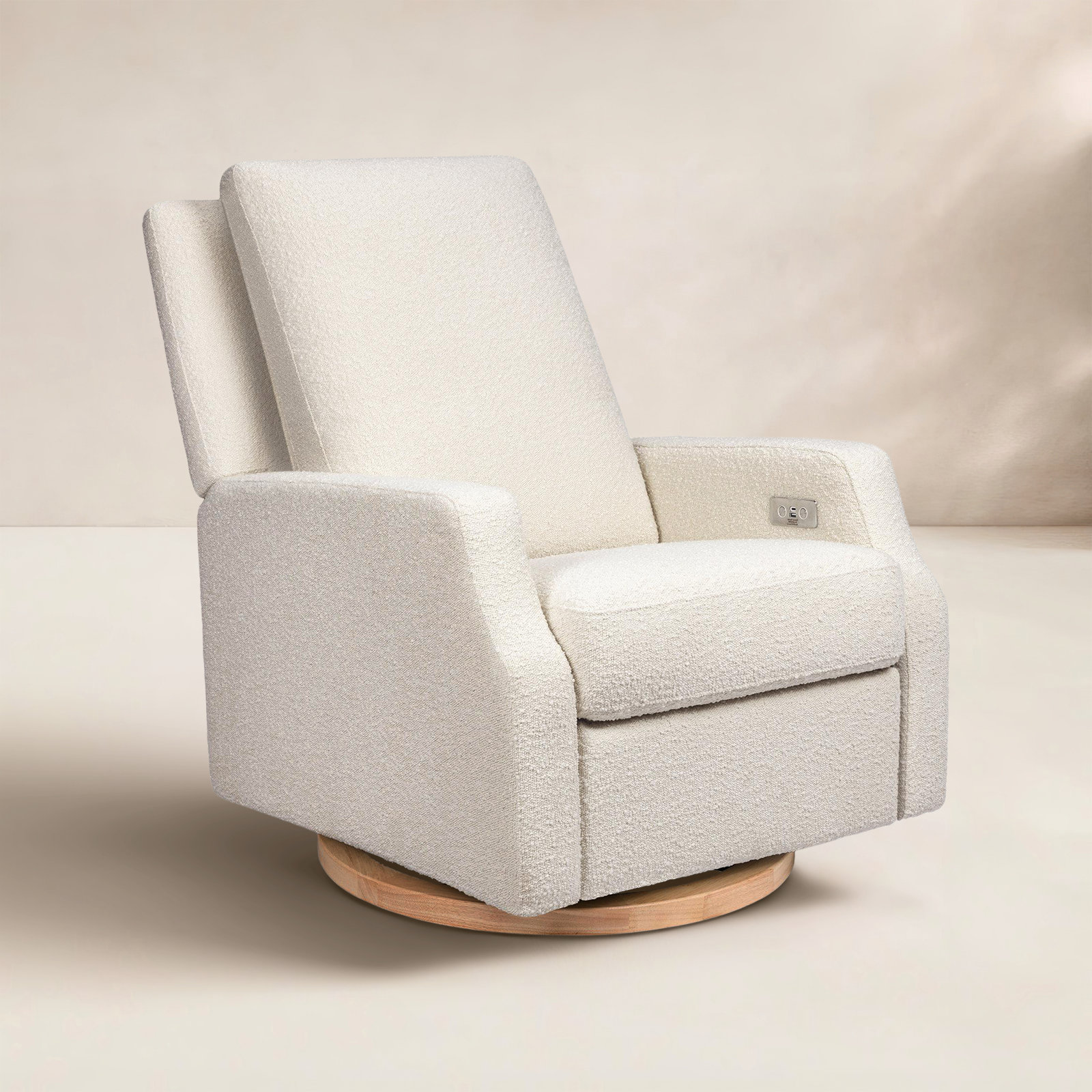 Crewe Swivel Glider, Beige Boucle