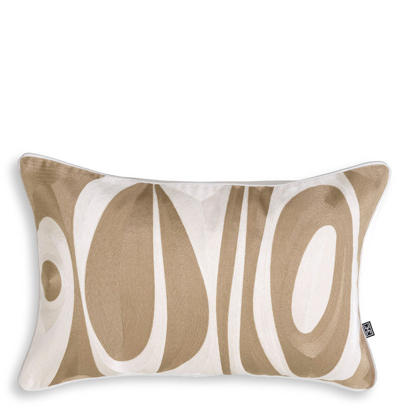 Coura Lumbar Pillow Cover & Insert, Beige/White Abstract