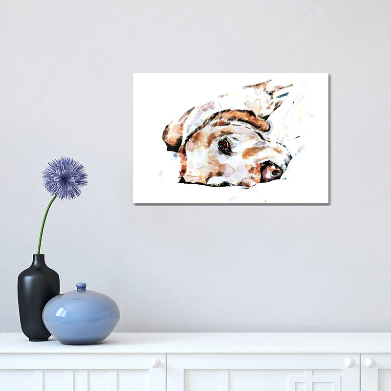 «Labrador Relaxation» par EdsWatercolours - impression sur toile tendue, H 12 po x l 18 po x 1,5 po
