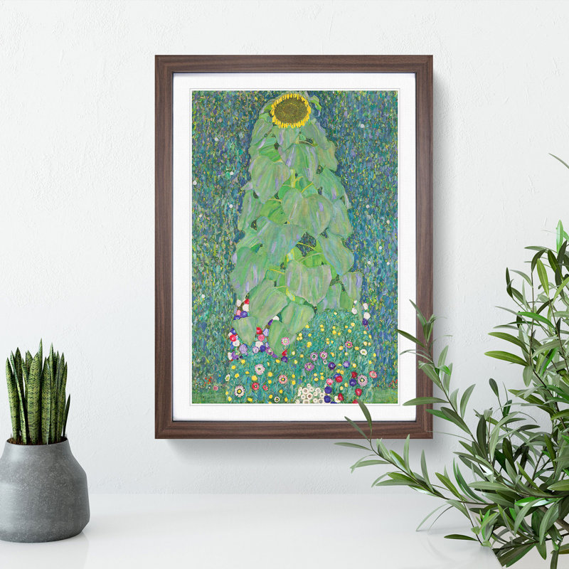 The Sunflower Vol.2 by Gustav Klimt - Framed Print, Walnut, 65cm H x 48cm W x 2cm D
