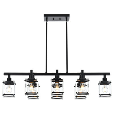 Luminaire suspendu pour îlot de cuisine 8 lumières Delphin