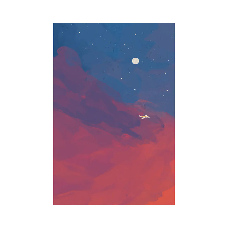 Airplane In Night Sky by Morgan Harper Nichols - Wrapped Canvas Painting, 20.32 cm H x 30.48 cm W