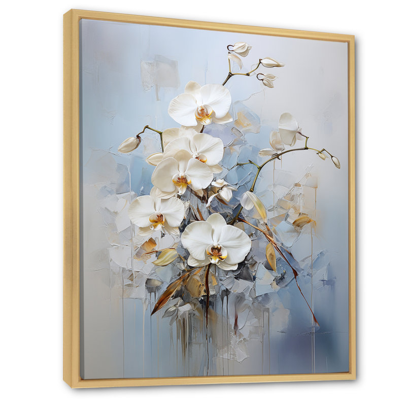 " Minimalism Orchids ", 40" H x 30" W x 1.5" D, Natural Floater Framed