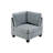 Grey Linen Fabric Living Room Sectional With & 6Pc For Comfort L-Shaped In