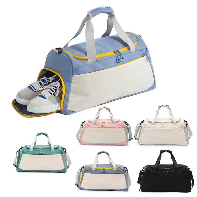 Sac de sport Workout avec compartiment pour chaussures avec grande fermeture à glissière et poignée imperméable